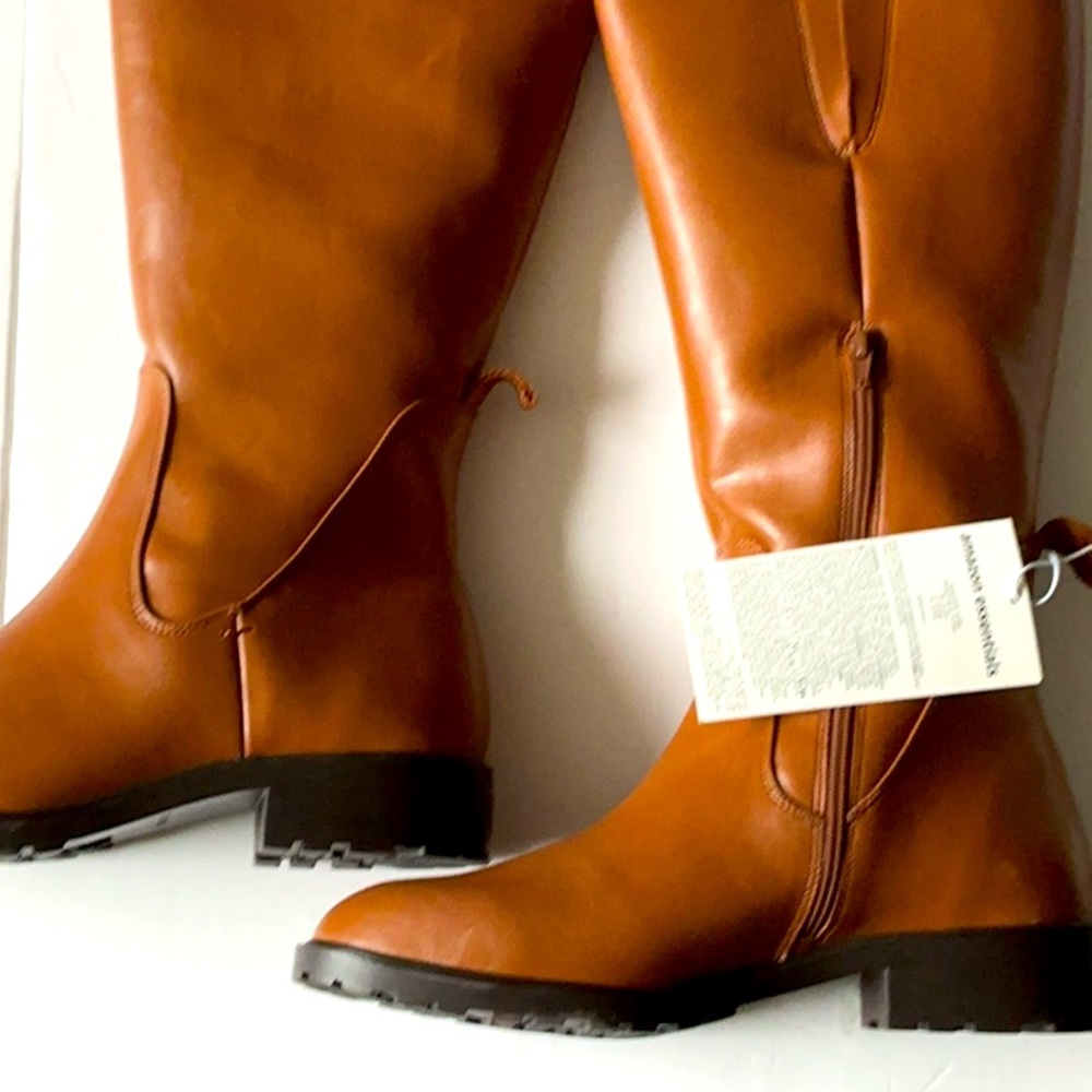 Amazon Essentials Women’s Light Brown Knee High Riding Boots Size 12.5 NWT